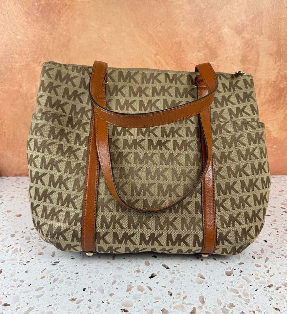 Michael Kors Monogram Tote Brown Handbag